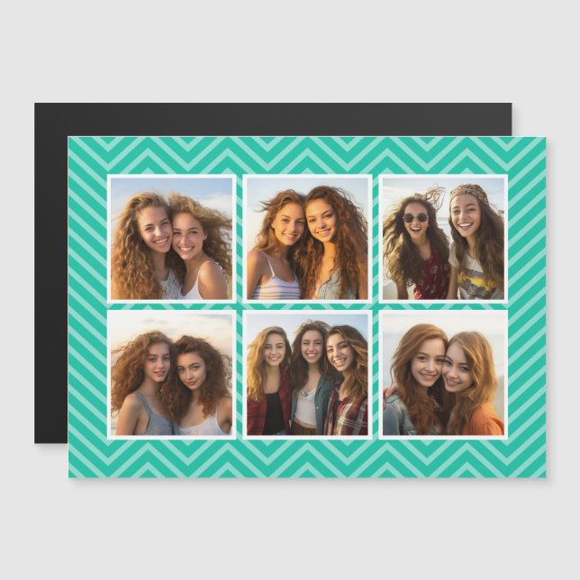 Motif Chevron Mint avec Collage Photo 6 Tendance (Devant / Derrière)