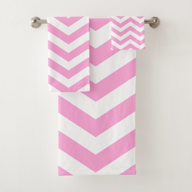 Motif Chevron rose et blanc (En situation)