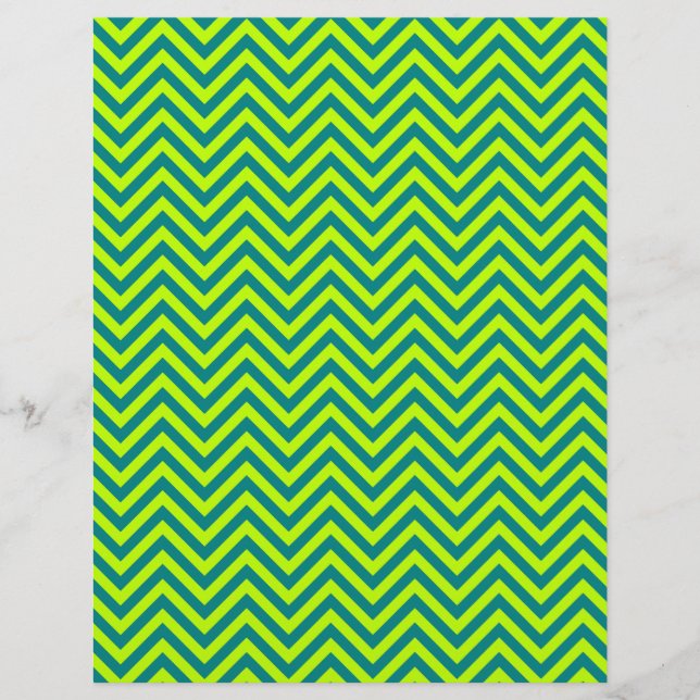 Motif Chevron turquoise et Lime Green (Devant)