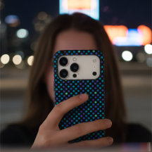 Motif Chic à pois sarcelle et violet élégant