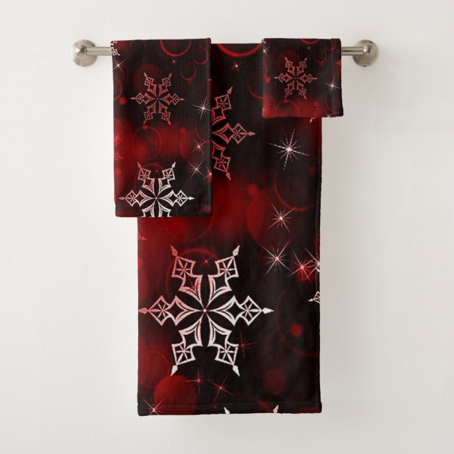 Motif Chic Crimson Red Snowflake (En situation)