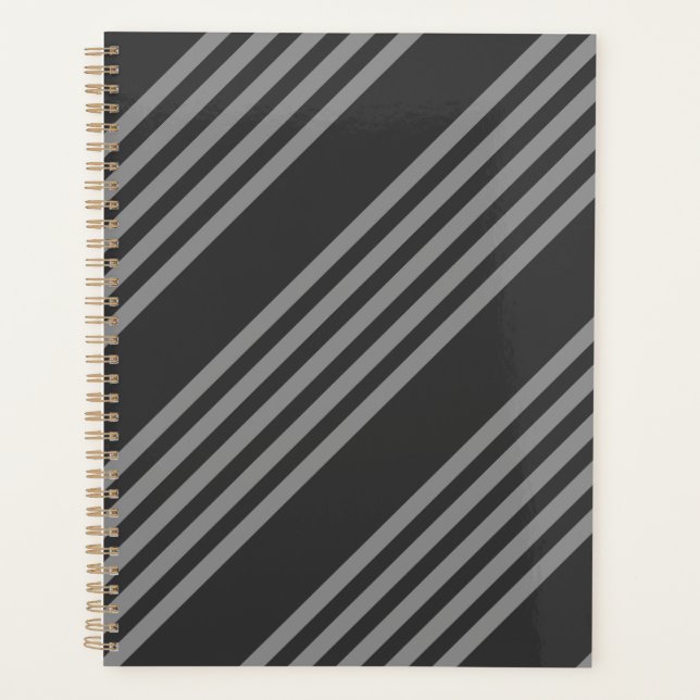 Motif cinq rayures grises et charbon (Devant)