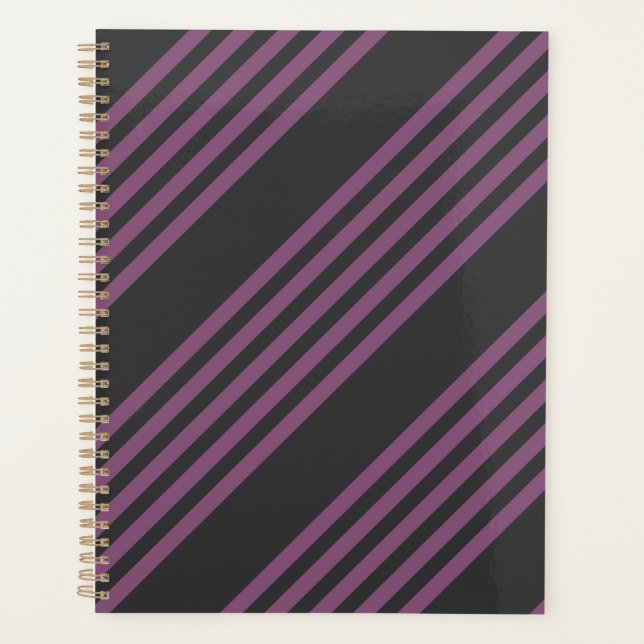 Motif cinq rayures mauve et charbon (Devant)