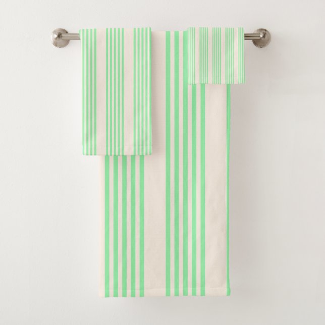 Motif cinq rayures vert et beige (En situation)