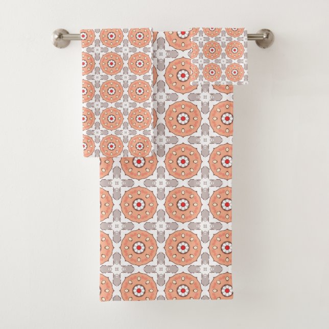 Motif circulaire géométrique orange et gris (En situation)