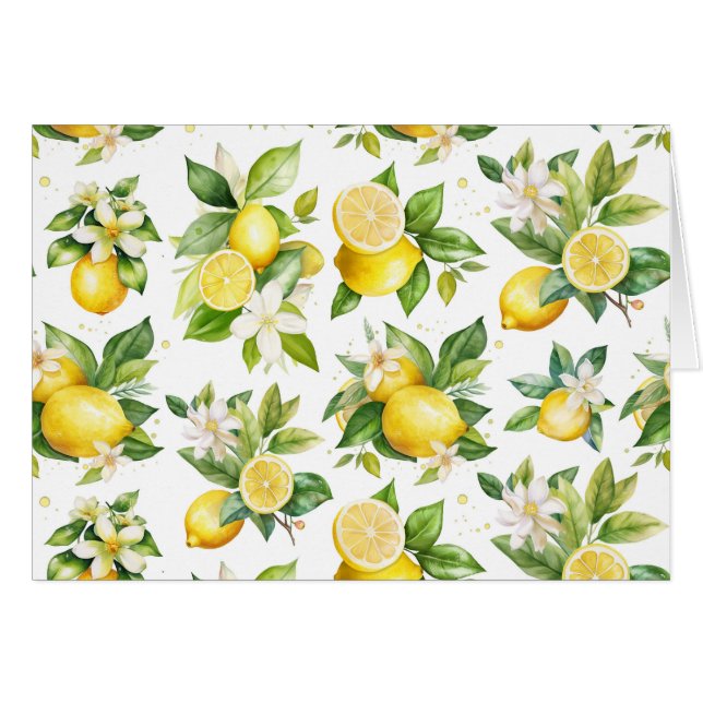 Motif citron, Fleurs de citron, Feuilles, Citrus (Devant horizontal)