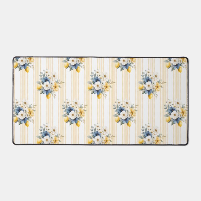 Motif Citron Méditerranéen Bleu (Recto)