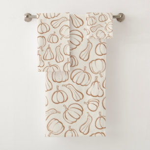 Motif Citrouille Beige Bohème Neutre Automne Hallo
