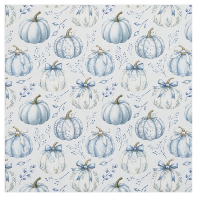 Motif Citrouille bleu clair - Tissu (Échantillon)