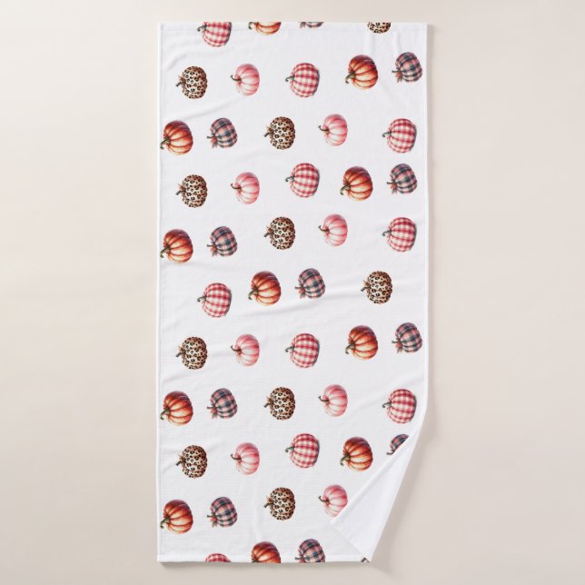 motif citrouille Halloween/Automne (Serviette de bain)