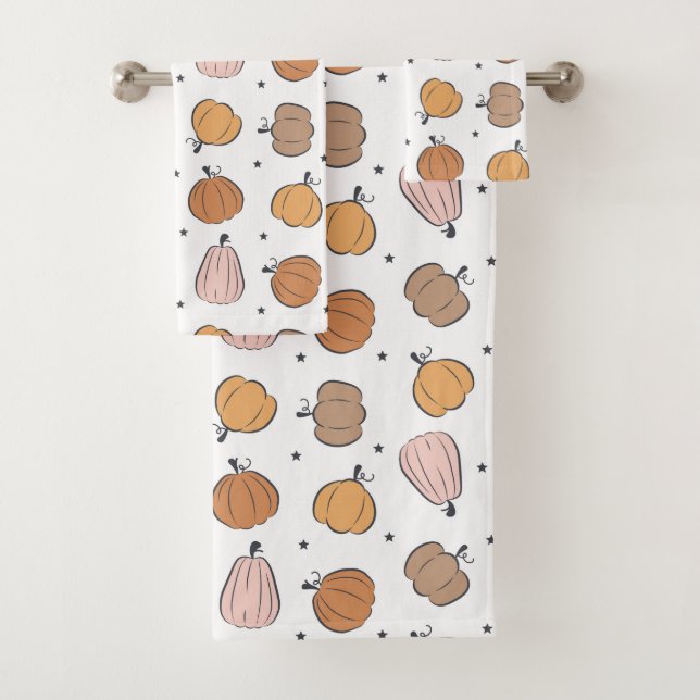 Motif Citrouille moderne - Serviettes de bain (En situation)