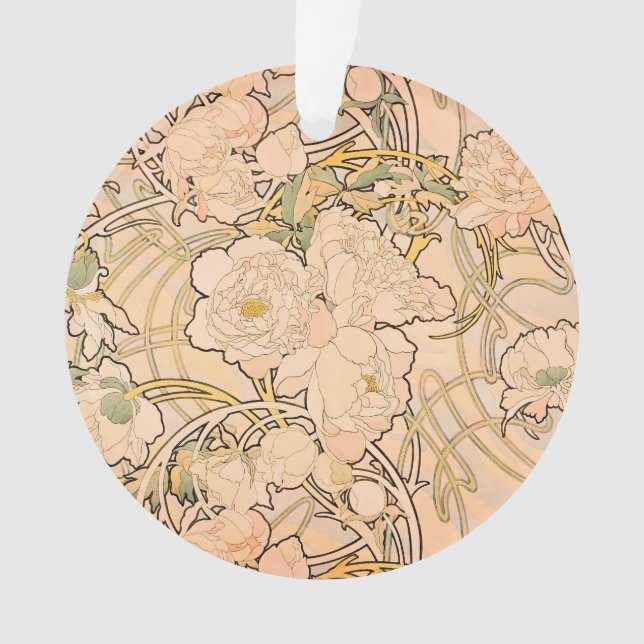 Motif Classique Art Nouveau de Jardin de Pivoines  (devant)