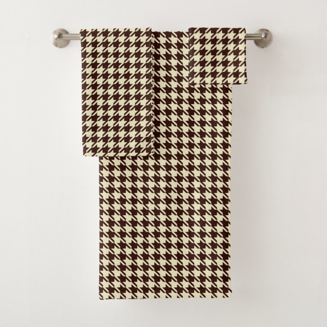 Motif classique Brown ivoire Pepita Houndstooth (En situation)