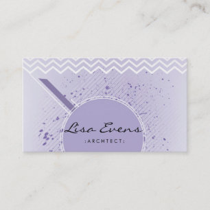 Motif classique Chevron violet Carte de visite