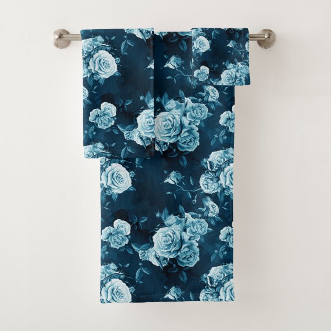 Motif classique de rose de bleu (En situation)