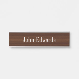 Motif classique en bois foncé Nom Plaques Signes d