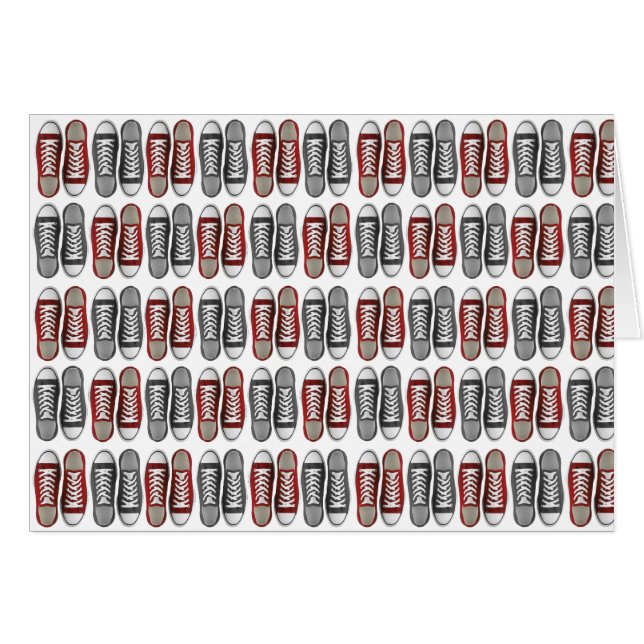 Motif classique rouge et gris de basket (Devant horizontal)
