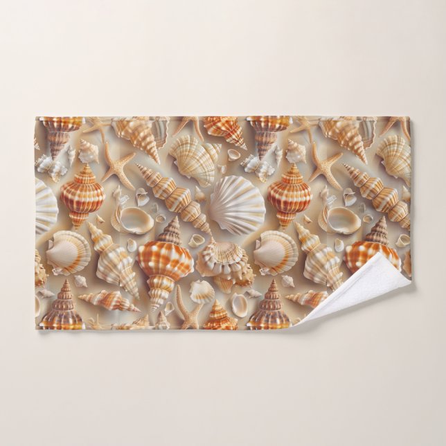 Motif Coastal Elegance Seashell (Serviette à main)