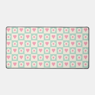 Motif cœur pastel et fleurs