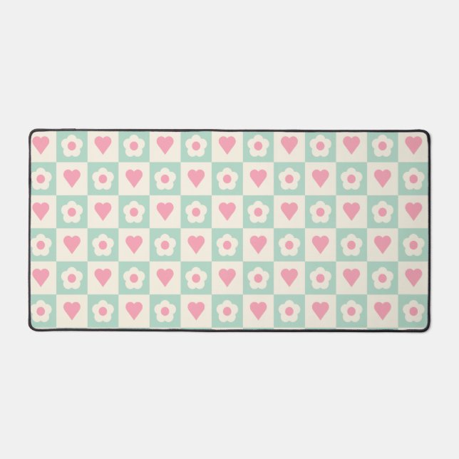 Motif cœur pastel et fleurs (Recto)