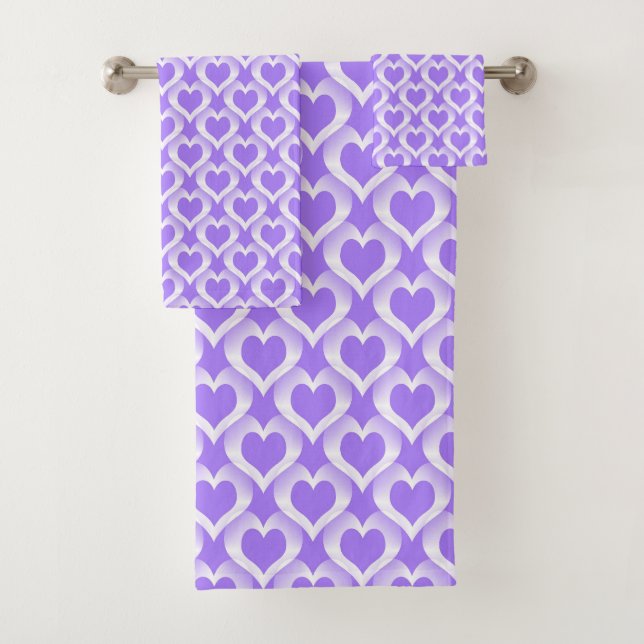 Motif Cœurs Blancs Violets (En situation)