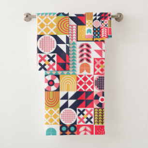 Motif coloré géométrique rétroactif