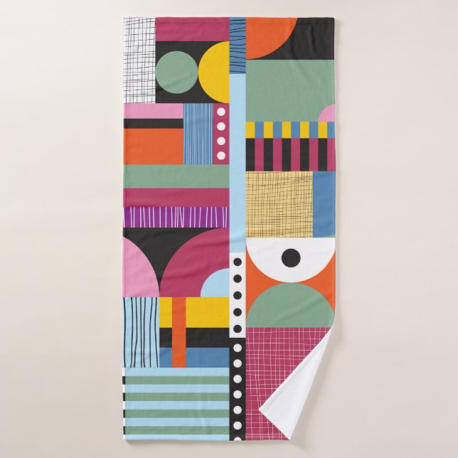 Motif coloré scandinave (Serviette de bain)