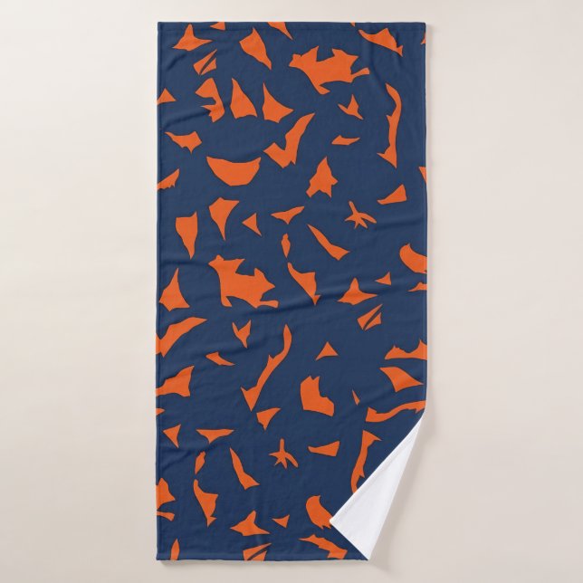 Motif Confetti Terrazzo Tendance - Bleu Nuit et B (Serviette de bain)