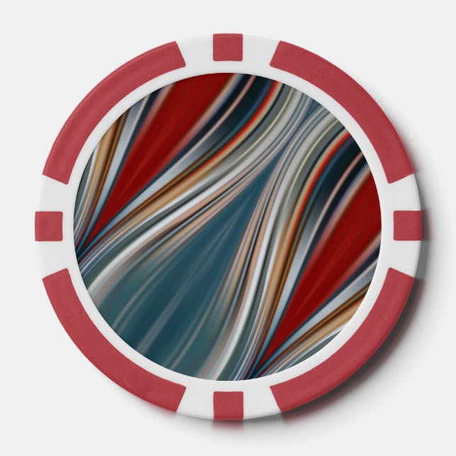 motif continu rose fluide sur jeton de poker (Recto)