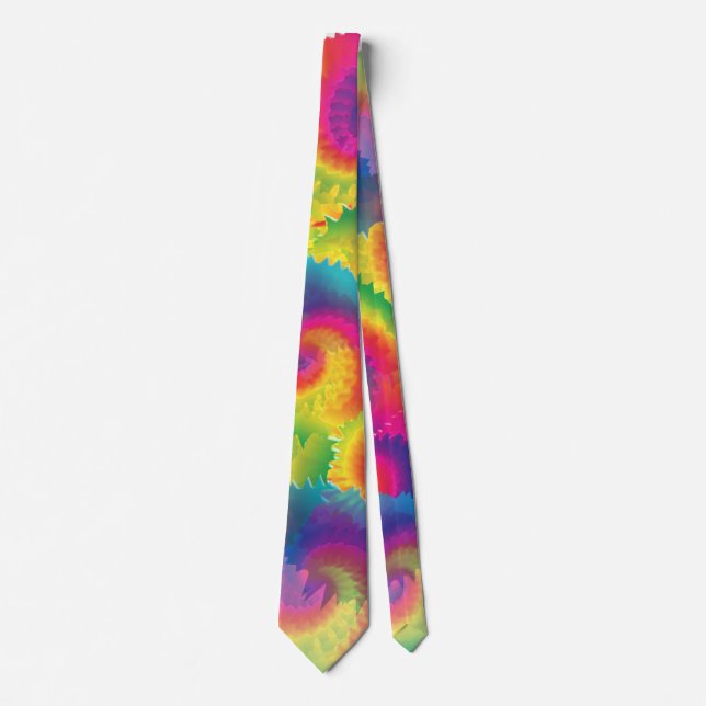 Motif Cool Rainbow Tie Dye Cravate (Devant)