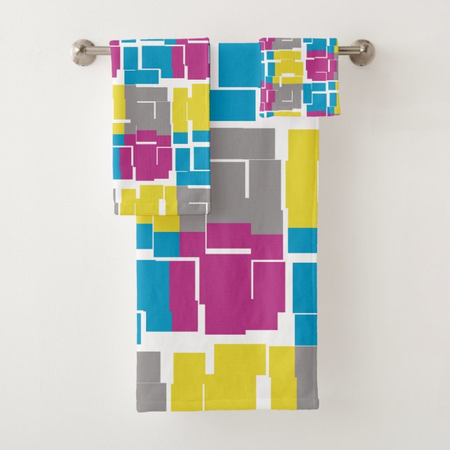 Motif cool violet bleu jaune gris (En situation)