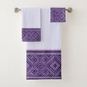 Motif copte de textile dans le pourpre