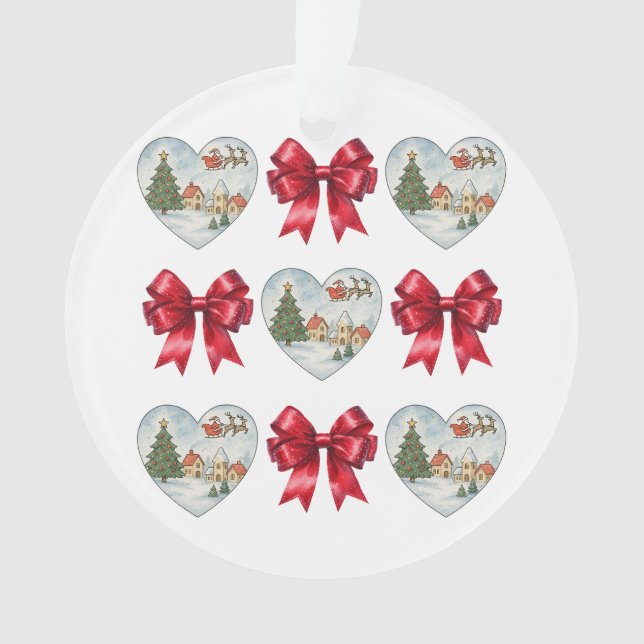 Motif Coquette de Noël Cœurs et Rubans (devant)