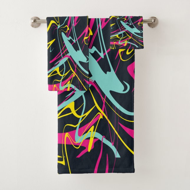 Motif couleur Abstrait Memphis Lines (En situation)