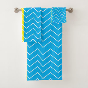 Motif couleur bleu jaune blanc Chevron