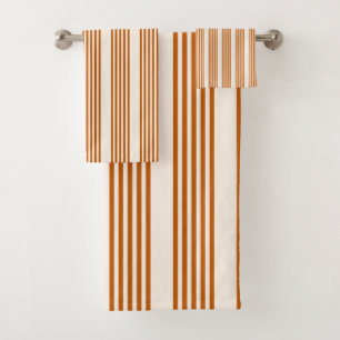 Motif couleur orange brun et beige cinq rayures