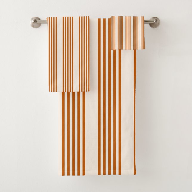 Motif couleur orange brun et beige cinq rayures (En situation)