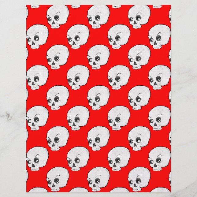 Motif crâne sur Arrière - plan rouge (Devant)