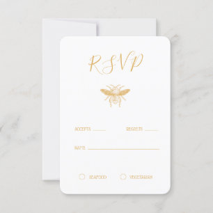 Motif d'abeilles et de peigne d'or RSVP