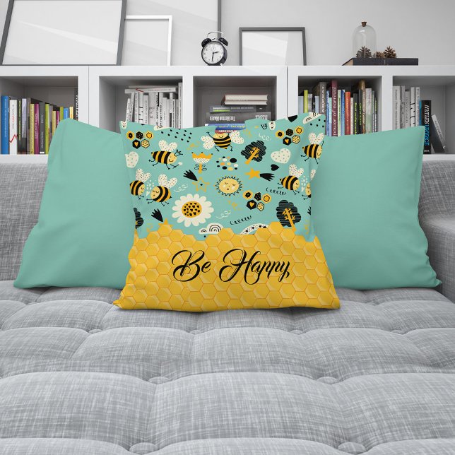 Motif d'abeilles miel oreiller (Créateur téléchargé)