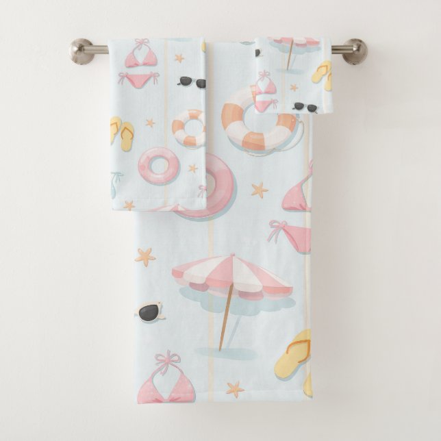 Motif d'accessoires de plage estivale pastel (En situation)