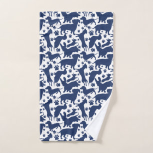Motif Dachshund Bleu Jeter Tapisserie