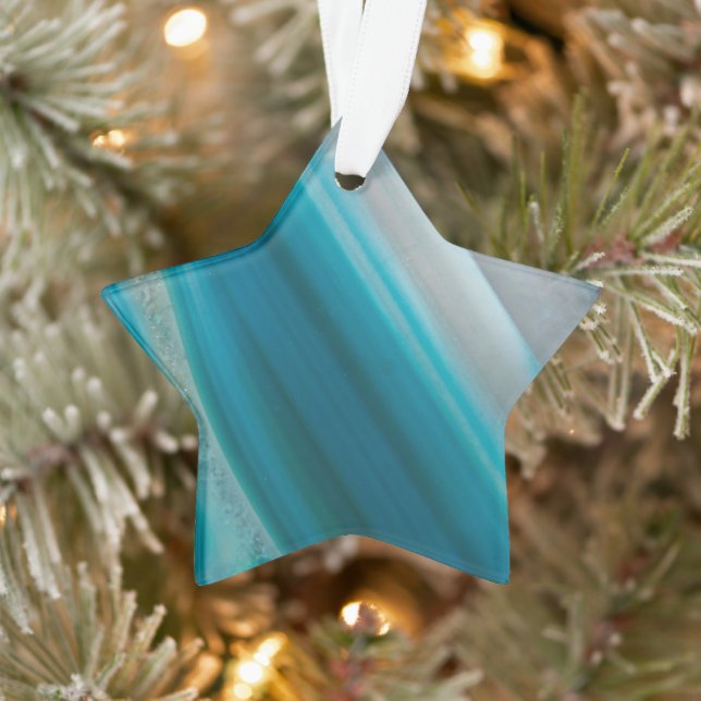 Motif d'agate à bandes bleu sarcelle pour les Fête (Arbre)