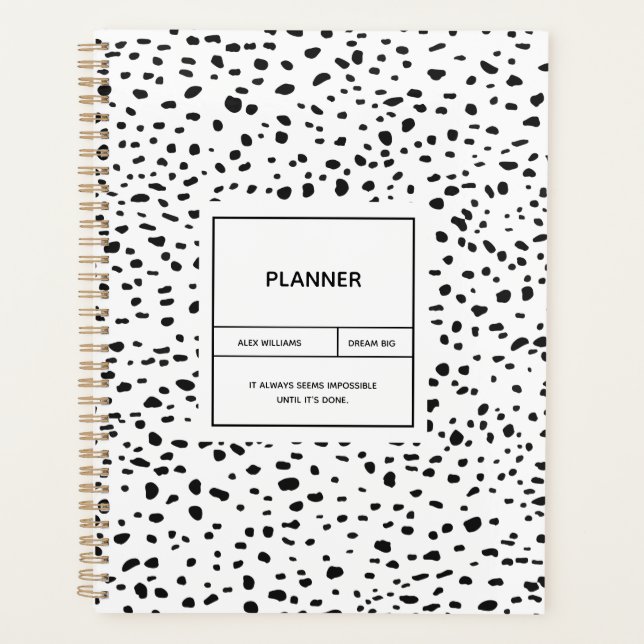 Motif dalmate Noir et Blanc planificateur (Devant)