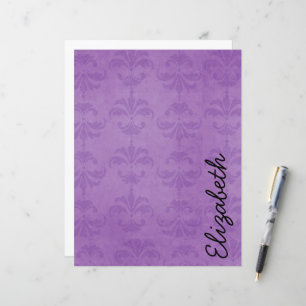 Motif Damas, Damas Violet, Votre Nom