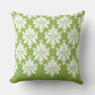 Motif Damas moderne Coussin vert 3 - CH9