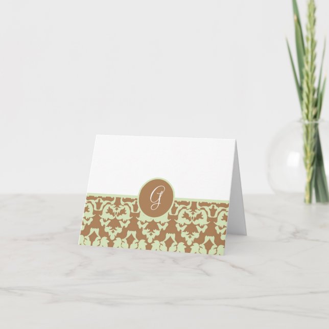 Motif Damas Monogramme Merci Notes (Devant)