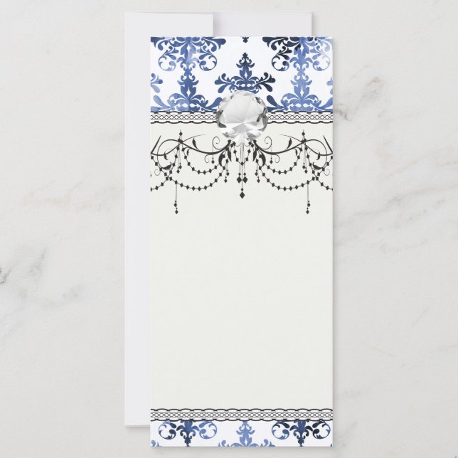 motif damassé blanc et bleu royal (Devant)