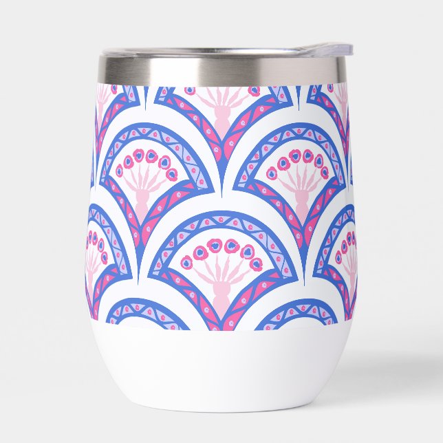 motif damassé floral bleu (Gauche)