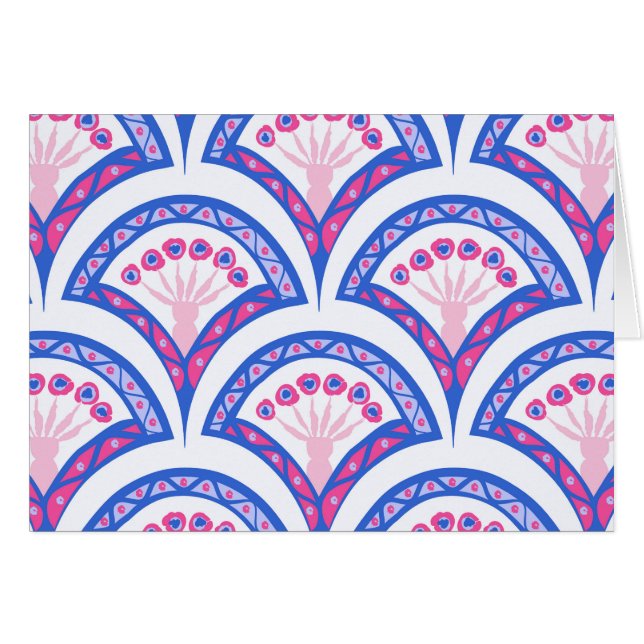 motif damassé floral bleu (Devant Horizontal)